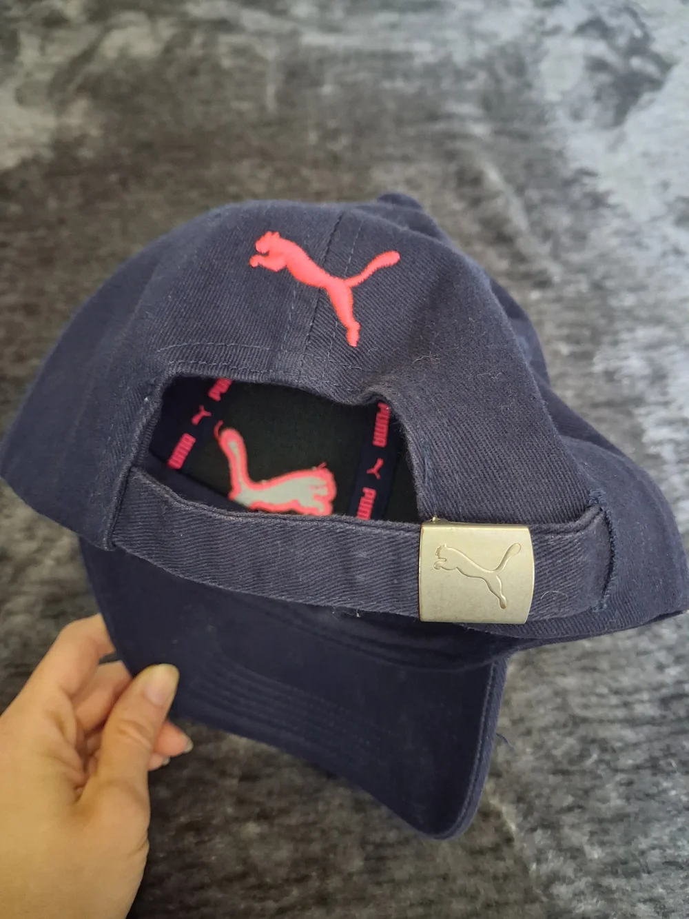 PUMA Navy/Hot Pink Adjustable Baseball Cap Hat Girls Youth One Size